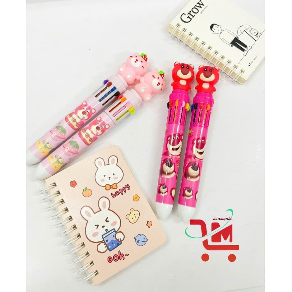 Combo 2 Cây Bút Bi 10 Ngòi Đầu Thú Dễ Thương, 10 Ngòi 10 Màu Mực, Ngòi Êm , Mực Ra Đều, Dễ Sử Dụng (Giao Mẫu Ngẫu Nhiên)