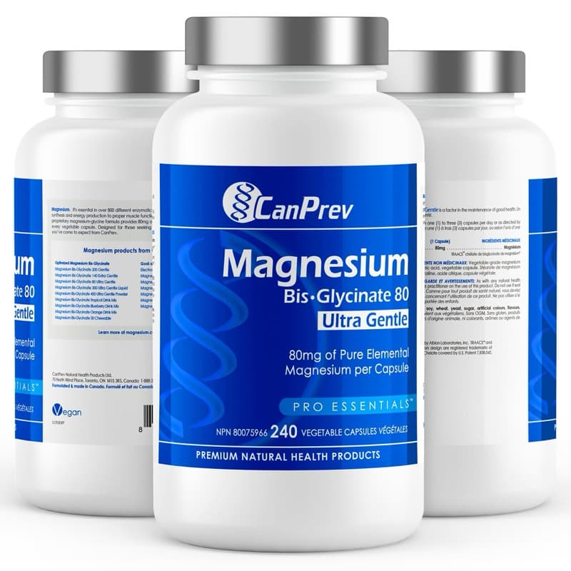 Hỗ trợ chức năng cơ, sức mạnh xương, thư giãn với CanPrev Magnesium Biglycinate 80mg Ultra Gentle