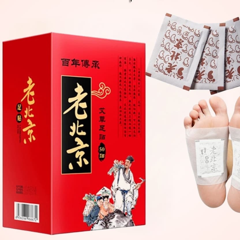 50 Miếng Dán Ngải Cứu Thải Độc Chân Lão Bắc Kinh, giúp giảm đau và thư giãn