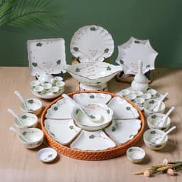 Mâm gỗ đựng bát đĩa - Khay gỗ đựng bộ bát đĩa hoa mặt trời - Mâm để bộ bán đĩa cúng gia tiên 6