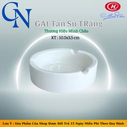 Gạt Tàn Sứ Trắng Tròn Cao Cấp-Gạt Tàn Dùng Cho Quán Nước 1