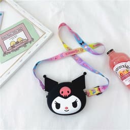 Túi xách silicon hình mặt Kuromi cho bé trai bé gái đeo chéo đựng lì xì mỹ phẩm thời trang 5