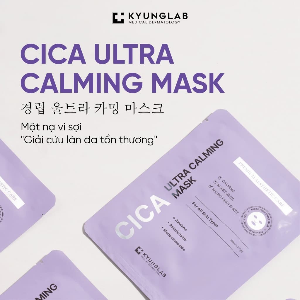Mặt Nạ KyungLab Cica Calming Cấp Ẩm Phục Hồi Làm Dịu Da Hộp 5 Miếng 30ml | Skin Lab