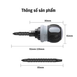 Bộ tô vít trợ lực đa năng 12 đầu Tua vít tự động đảo chiều thép CRV siêu cứng có thể điều chỉnh 5