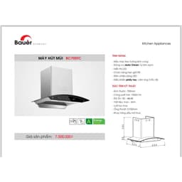 Máy hút mùi BAUER 70STC /Chế độ tự làm sạch động cơ | BC 70STC Công suất hút 1300m3/h. 1
