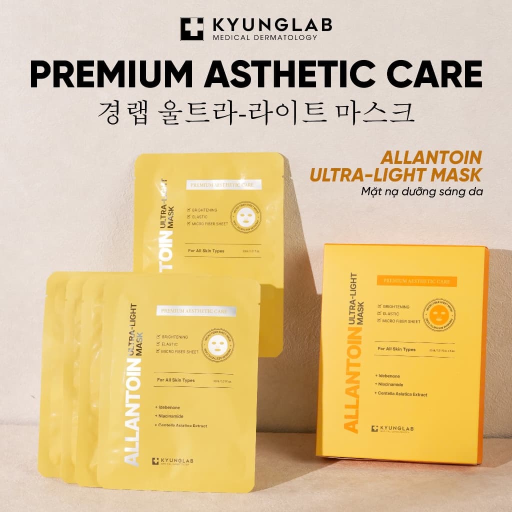 Mặt Nạ Dưỡng Trắng Da KyungLab Allantoin Ultra Light Hộp 5 Miếng 30ml | Skin Lab
