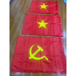 CỜ TỔ QUỐC, CỜ ĐẢNG, CỜ TREO BAN CÔNG, CỜ GIẢI PHÓNG (kt: 0.7m* 1.05m+ 0.7m*0.95m+ 0.9m*1.4m) VẢI SATANH PHI BÓNG 7