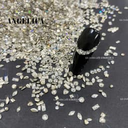 Sét đá khối chân bằng super mini siêu nhỏ đính nails chân vàng trang trí móng khoảng 100 viên 3