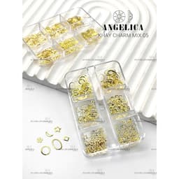 Khay charm nail kim loại ánh vàng, ánh bạc trang trí móng Nail Bảo An 5