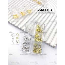 Khay charm nail kim loại ánh vàng, ánh bạc trang trí móng Nail Bảo An 3