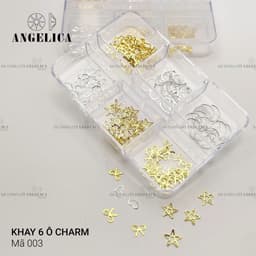 Khay charm nail kim loại ánh vàng, ánh bạc trang trí móng Nail Bảo An 6