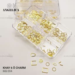 Khay charm nail kim loại ánh vàng, ánh bạc trang trí móng Nail Bảo An 2
