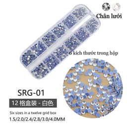 Khay đá nail chân lưới 12 ô đủ size màu đính móng siêu sáng Nail Bảo An 2