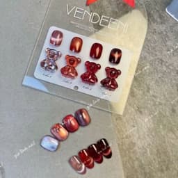 Sét sơn Mắt Mèo Vendeeni 4 màu ( Tông Đỏ ) tặng bảng màu Siêu Đẹp Nail Bảo An 2