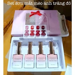 Sét sơn Mắt Mèo Vendeeni 4 màu ( Tông Đỏ ) tặng bảng màu Siêu Đẹp Nail Bảo An 7