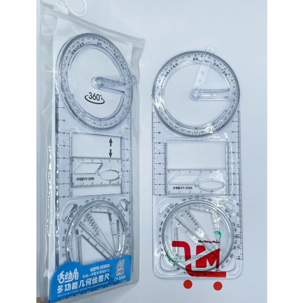 Lẽ 1 Cây Thước Kẻ Đa Năng/Thước Kẻ 360 Độ Tiện Lợi, Trong Suốt, Vẽ Nhiều Hình Khác Nhau Trong Mọi Việc, Chất Lượng Tốt