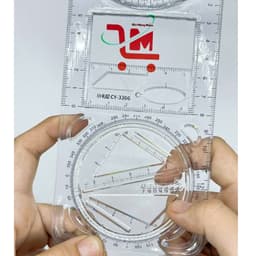 Lẽ 1 Cây Thước Kẻ Đa Năng/Thước Kẻ 360 Độ Tiện Lợi, Trong Suốt, Vẽ Nhiều Hình Khác Nhau Trong Mọi Việc, Chất Lượng Tốt 2