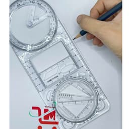 Lẽ 1 Cây Thước Kẻ Đa Năng/Thước Kẻ 360 Độ Tiện Lợi, Trong Suốt, Vẽ Nhiều Hình Khác Nhau Trong Mọi Việc, Chất Lượng Tốt 3