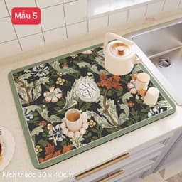 Thảm lót ly Thấm Hút Nước Nhanh Khô, Thảm Thấm Nước Cho Nhà Bếp Chất Liệu Silicon Chống Trượt 7