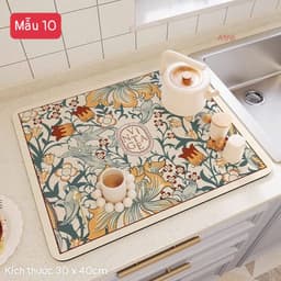Thảm lót ly Thấm Hút Nước Nhanh Khô, Thảm Thấm Nước Cho Nhà Bếp Chất Liệu Silicon Chống Trượt 2