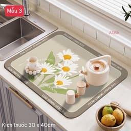 Thảm lót ly Thấm Hút Nước Nhanh Khô, Thảm Thấm Nước Cho Nhà Bếp Chất Liệu Silicon Chống Trượt 8