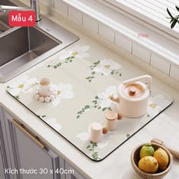 Thảm lót ly Thấm Hút Nước Nhanh Khô, Thảm Thấm Nước Cho Nhà Bếp Chất Liệu Silicon Chống Trượt 1