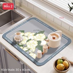 Thảm lót ly Thấm Hút Nước Nhanh Khô, Thảm Thấm Nước Cho Nhà Bếp Chất Liệu Silicon Chống Trượt 9