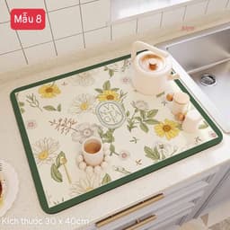Thảm lót ly Thấm Hút Nước Nhanh Khô, Thảm Thấm Nước Cho Nhà Bếp Chất Liệu Silicon Chống Trượt 4