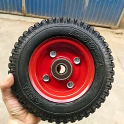 [KKTHN] Bánh Xe Đẩy Cao Su Mâm Đỏ Đường Kính 20Cm 1