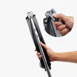 Vợt Câu Cá , Vợt Vớt Cá Tam Giác Inox Rút Gọn Lưới Mùng Lỗ 5mm Dài 2m1 - 2m5 3