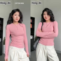 Áo Thun Dài Tay Siêu Co Giãn Mềm Mịn- thắt eo ôm body tôn dáng giữ nhiệt vải cotton zip nữ m660 5