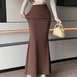 [Có Bigsize 45-85kg] Chân Váy Đuôi Cá Dáng Dài 105cm Ôm Body Chất Thun Gân Co Giãn MS5017 LIMO 7
