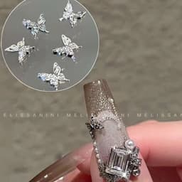 Set charm hình bướm bạc mini đính móng Nail Bảo An 3
