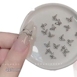 Set charm hình bướm bạc mini đính móng Nail Bảo An 6