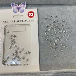 Set charm hình bướm bạc mini đính móng Nail Bảo An 1
