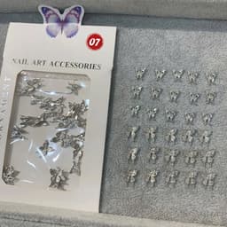 Set charm hình bướm bạc mini đính móng Nail Bảo An 2