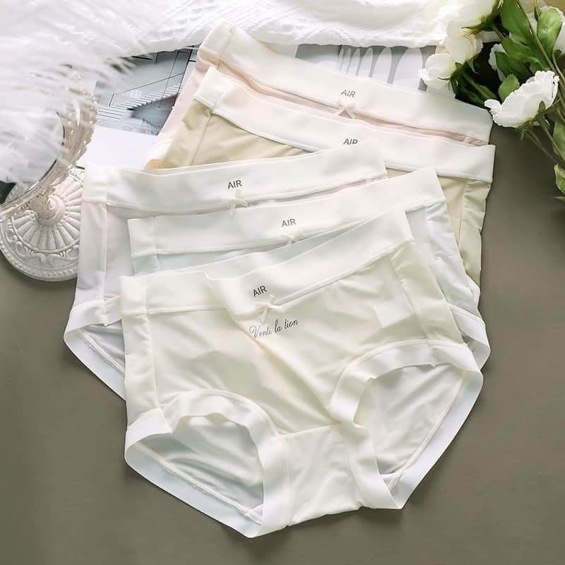 Set 10 Quần Lót Nữ Su Lụa Tàng Hình Chữ Air, quần chíp nữ cạp cao mềm mịn, ôm trọn vòng 3