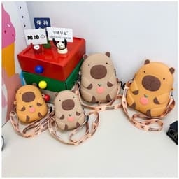 Lớn, vừa điện thoại] Túi xách silicon pop-it đeo chéo chuột lang nước Capybara đựng lì xì thời trang 7
