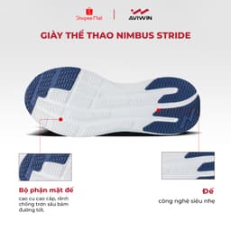 [NB01] [TĂNG 1 SIZE] [Tặng Kèm Tất] Giày Thể Thao Nam Nữ AVIWIN Nimbus Stride NB01 Chât EVA 2 Lớp 5