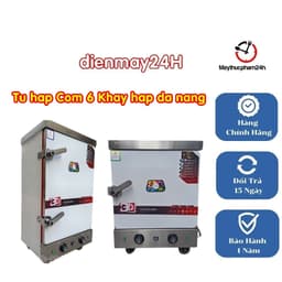 Tủ hấp đa năng 4 khay điện - điều khiển cơ, phù hợp hấp cơm, bánh, gà, pate, giò chả. 4