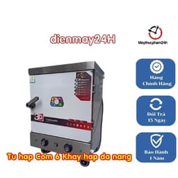 Tủ hấp công nghiệp 4 khay Inox 304, điện 220V, chỉnh nhiệt và hẹn giờ, hiệu quả cao. 4