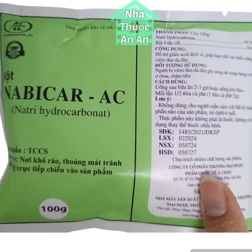 Combo3 Bịch muối dạ dày nabicar loại 100gr , hầm chè, rửa hoa quả, tạo môi trường kiềm,hỗ trợ trắng răng.