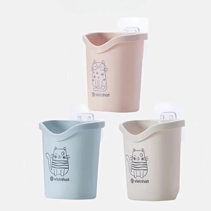 [Top Value] Cốc Dán Tường Nhựa Việt Nhật NH463 Cắm Bàn Chải, Kem Đánh Răng, 1 Cốc Dán Có Lỗ Thoát Nước (6370)