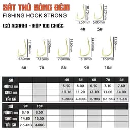 Lưỡi Câu Cá Có Nghạnh Chuyên Rô Diếc Chép 1 Hộp 100 Cái 3