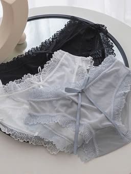 Set 5 Quần Lót Ren Lưới Công Chúa Viền Ren Mền Mịn, quần lót ren mềm mịn thoáng mát 6