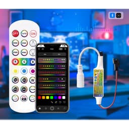 BLE005 ĐIỀU KHIỂN LED FULL MÀU ARGB WS2812B WS2811 UCS1903 NHÁY THEO NHẠC HỖ TRỢ APP VÀ REMOTE 1