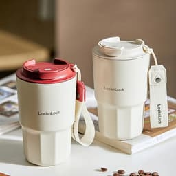Ly Giữ Nhiệt LocknLock Vacuum Coffee LHC4340 450ml , Hàng Chính Hãng, Có Dây Xách - JoyMall 2
