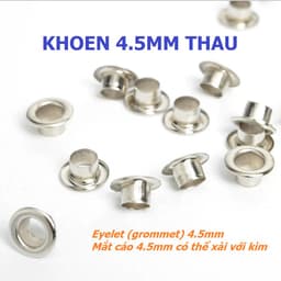 Khoen ore mắt cáo 4.5mm (4 ly 5) hau không gỉ Màu bạc, vàng, đen, đồng Khuy mắt cáo bấm vải, quần áo, túi xách, đồ da 1