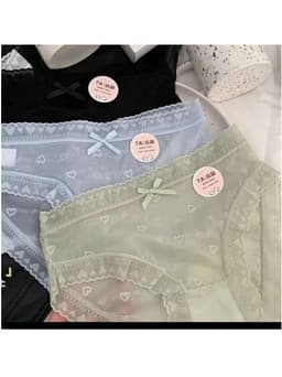 Set 10 Quần Lót Nữ Ren 7A Xuyên Thấu, Quần chíp nổi hình trái tim mềm mỏng, Thoáng mát 4