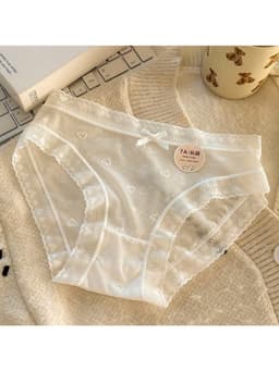 Set 10 Quần Lót Nữ Ren 7A Xuyên Thấu, Quần chíp nổi hình trái tim mềm mỏng, Thoáng mát 8
